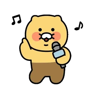💬 character, cartoon, animal, bear, microphone, presenter telegram sticker
