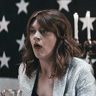 🤮 в шоке, женщина, стол, свеча, флаг telegram sticker