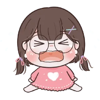 🥨 cartone animato, ragazza, carino, piangendo, anime, personaggio, sticker telegram sticker