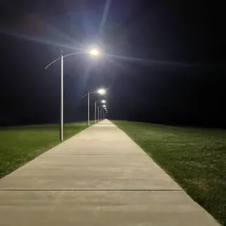👁 path, night, sidewalk, street lights, illuminated, outdoors telegram sticker