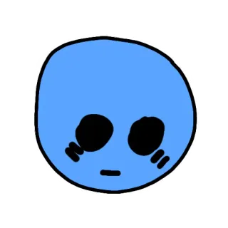 😟 水滴, 脸, 蓝色, 卡通, 贴纸, 简约, 可爱 telegram sticker