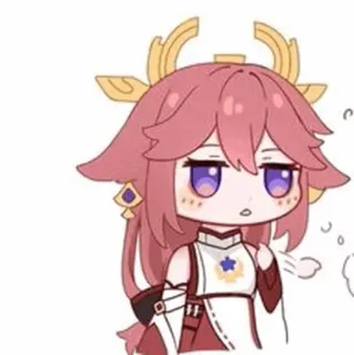 🍡 Yae Miko Genshin Impact anime, video game, genshin impact, yae miko, character, sticker, chibi telegram sticker