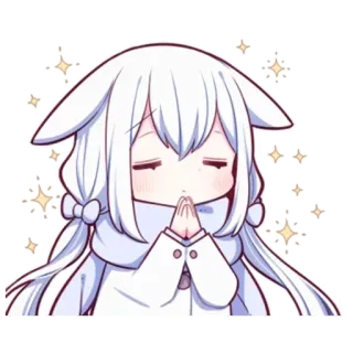 🥺 chica anime, lindo, chibi, kawaii, suplicante, brillos, invierno, bufanda telegram sticker