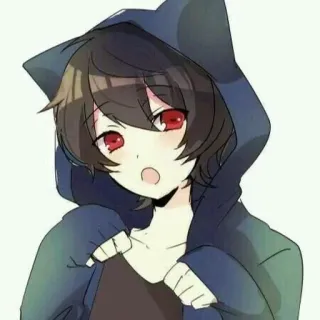 🌟 Anime, Oreilles de chat, Sweat à capuche, Dessin animé, Garçon animé, Mignon, Personnage telegram sticker