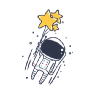⭐ astronauta, estrelas, espaço, adesivo, desenho animado telegram sticker
