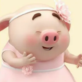 🐷 돼지, 만화, 귀여운, 드레스, 동물 telegram sticker