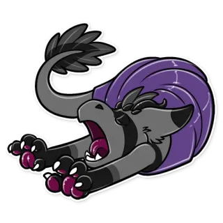 💤 dragon, bâillement, animal, créature, endormi, fatigué, poilu, dessin animé telegram sticker