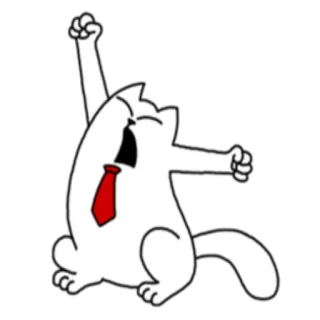 😴 gato, bocejo, sonolento, desenho animado, gravata whatsapp sticker