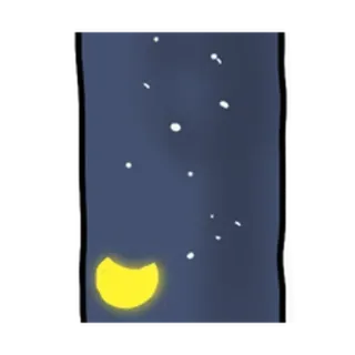 ⚪️ noche, luna, estrellas, cielo, creciente whatsapp sticker