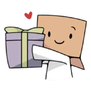 🎁 gift, heart, character, present, cute, cartoon telegram sticker