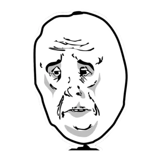 😞 Mème, Trollface, Mème Internet, Expression, Visage telegram sticker