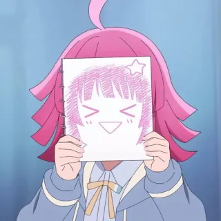 🌚 Anime, Mädchen, Zeichnung, Süß, Rosa Haare, Cartoon, Charakter telegram sticker