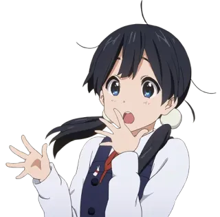 😮 Anime, Cartoon, Mädchen, Figur, Süß, Schockiert whatsapp sticker