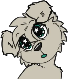 ✨ furry, puppy, dog, anime eyes, cute, cartoon, starry eyes, animal whatsapp sticker