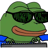 💻 Pepe the Frog pepe, rana, matrix, hacker, gafas de sol, meme whatsapp sticker