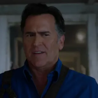 😅 Ash Williams Evil Dead Эш Уильямс, Брюс Кэмпбелл, Зловещие мертвецы, Ужасы, Комедия, Фильм, Сериал telegram sticker