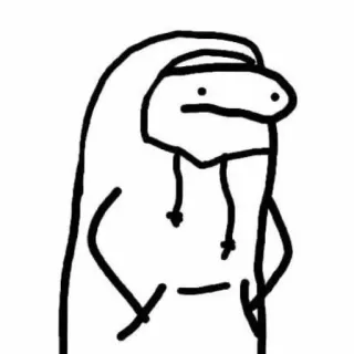 🙄 character, stick figure, hoodie, minimalist, cartoon telegram sticker