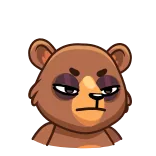 😡 ours, dessin animé, en colère, animal, autocollant, humeur whatsapp sticker