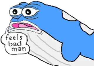 ☹ feels bad man ミーム, Feels Bad Man, 悲しい, ネットミーム, ペペ, 表情, カートゥーン telegram sticker