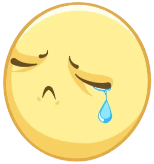😢 이모지, 슬픈, 우는, 눈물, 노란색 telegram sticker