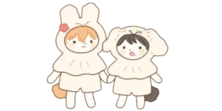 ▫️ mono, kawaii, dibujos animados, animales, conejo whatsapp sticker
