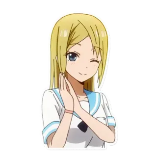 😉 Anime, Chica, Personaje, Uniforme escolar, Guiño whatsapp sticker