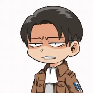 😑 Levi Ackerman Attack on Titan Anime, Chibi, Levi, L'Attacco dei Giganti, Manga telegram sticker
