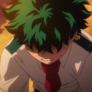 🥦 Izuku Midoriya My Hero Academia anime, manga, My Hero Academia, Izuku Midoriya, sad, crying, emotional telegram sticker