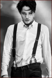 🥀 male, person, suspenders, idol, kpop, portrait, man telegram sticker