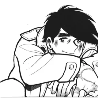 🙂 Anime, Manga, Vui vẻ, Cười, Nhân vật, Đen trắng telegram sticker
