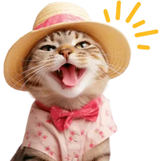 😛 gato, animal, animal de estimação, verão, férias, feliz telegram sticker