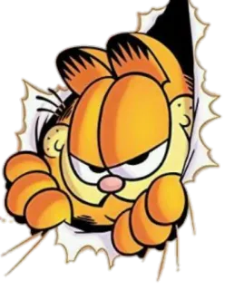 😏 Garfield gato, desenho animado, Garfield, quadrinho, laranja, bravo telegram sticker