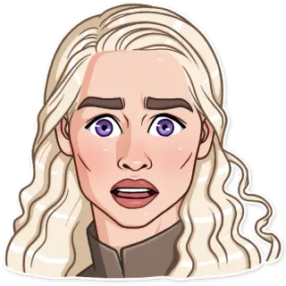 😨 Daenerys Targaryen Game of Thrones daenerys targaryen, game of thrones, blonde, inquiète, sticker, fantaisie telegram sticker
