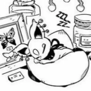 💗 ZZZ sleeping, cute, cat, butterfly, cartoon telegram sticker