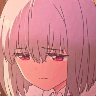 😭 Anime, Chica, Triste, Pelo rosa, Linda, Manga, Retrato telegram sticker