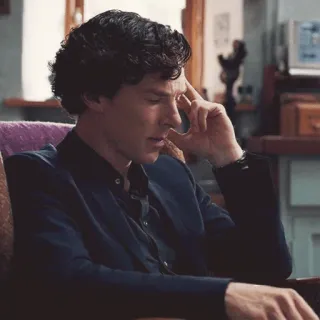🔎 Sherlock Holmes Sherlock Sherlock, Benedict Cumberbatch, Sherlock Holmes, penser, détective whatsapp sticker