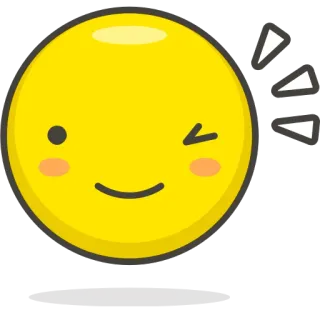 😜 Emoji, Sorriso, Felice, Giallo, Cartone animato telegram sticker