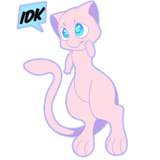 😖 Mew Pokemon IDK telegram sticker