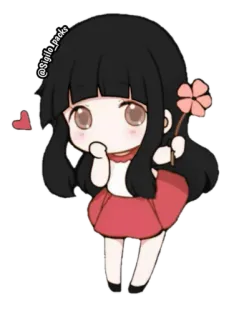 🌸 @sigilo_packs Chibi, Anime, Chica, Flor, Lindo, Dibujo animado telegram sticker
