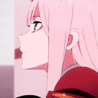 🍒 Zero Two Darling in the Franxx Anime, Zero Two, Pinke Haare, Dämon telegram sticker