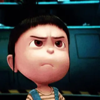 ✳️ Agnes Despicable Me cartoon, girl, angry, character, despicable me telegram sticker