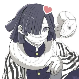 ❤️ Obanai Iguro Demon Slayer Anime, Personaggio, Serpente, Amore, Carino telegram sticker