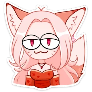 😜 catgirl, anime, cute, kawaii, cartoon, sticker whatsapp sticker