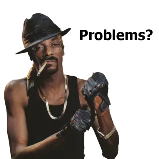 😎 Snoop Dogg Problems? snoop dogg, rapper, problems, music, marijuana, celebrity, smoking telegram sticker