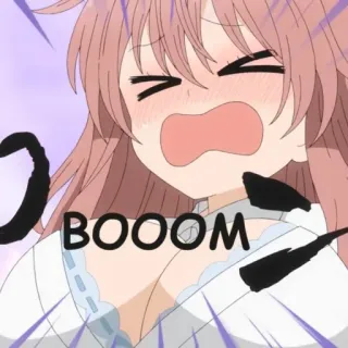 😳 BOOOOM Anime, Garota, Boom, Efeito sonoro, Desenho animado telegram sticker