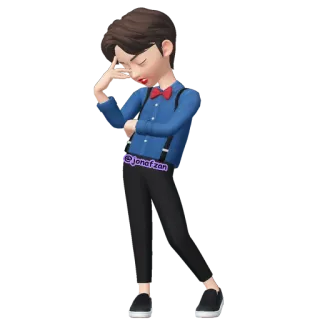 🤦‍♂️ @jonafzan persona, dibujo animado, retrato, pegatina telegram sticker