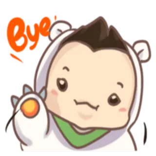 🏃‍♂ Bye! lindo, oso, dibujo animado, adiós, saludo, pegatina, anime whatsapp sticker