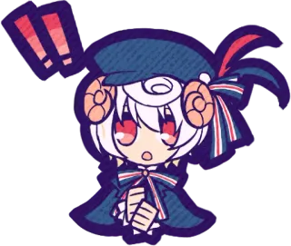 ‼️ !! cartoon, cute, character, exclamation marks, anime style telegram sticker