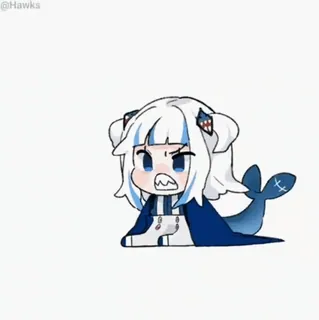 🔫 Gawr Gura Anime, VTuber, Hai, Gawr Gura, Niedlich, Hololive, Chibi whatsapp sticker