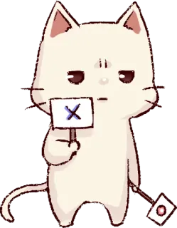 👎 x cat, protest, no, sign telegram sticker